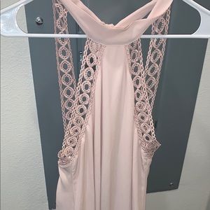 Light pink dress with back cutout